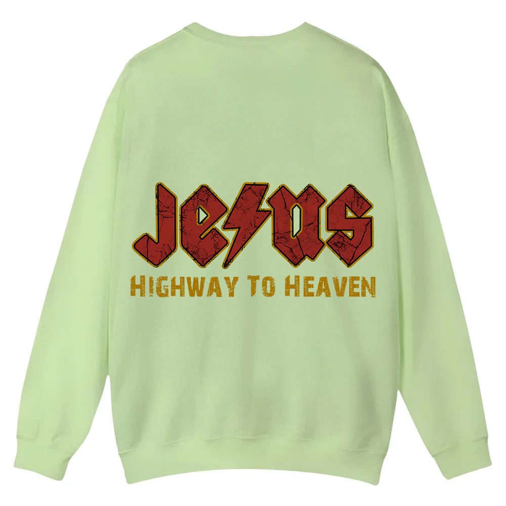 Jesus Highway To Heaven Casual Crewneck Sweatshirt wearishow