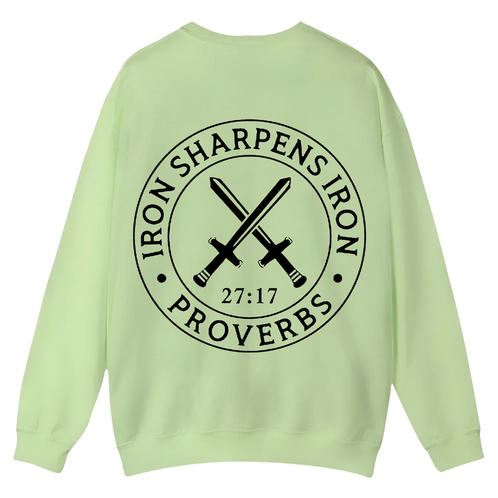Iron Sharpens Iron PRVOERBS 27:17 Christian Casual Crewneck Sweatshirt wearishow
