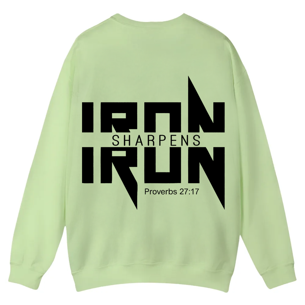 Iron Sharpens Iron Christian Casual Crewneck Sweatshirt wearishow