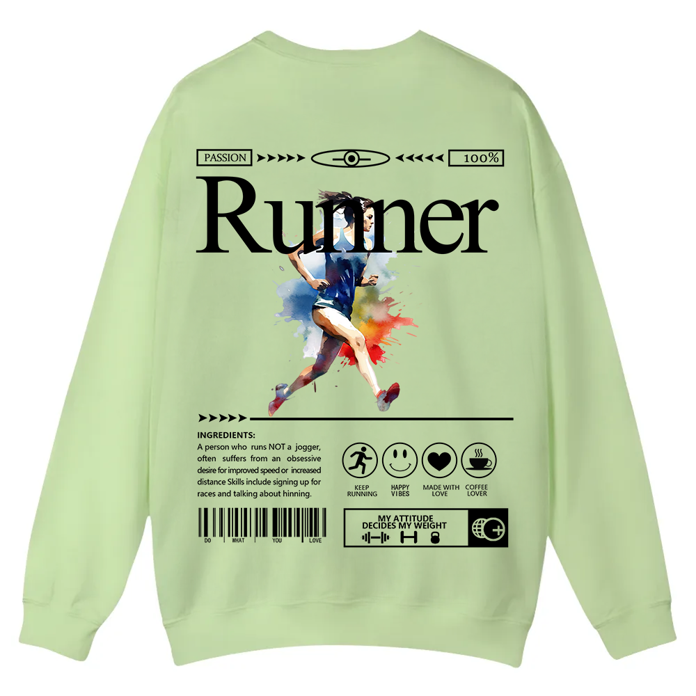 Runner Casual Crewneck Sweatshirt wearishow