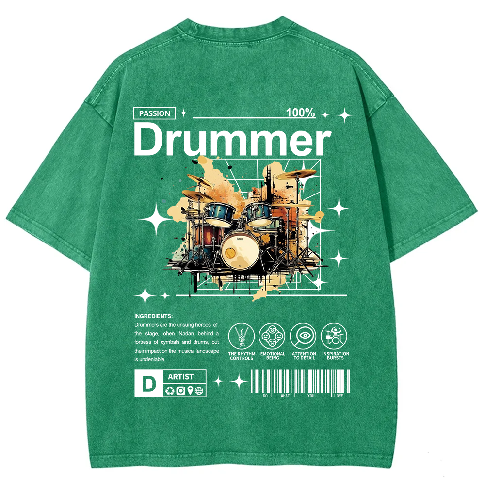 Drummer Unisex Fit Washed T-Shirt