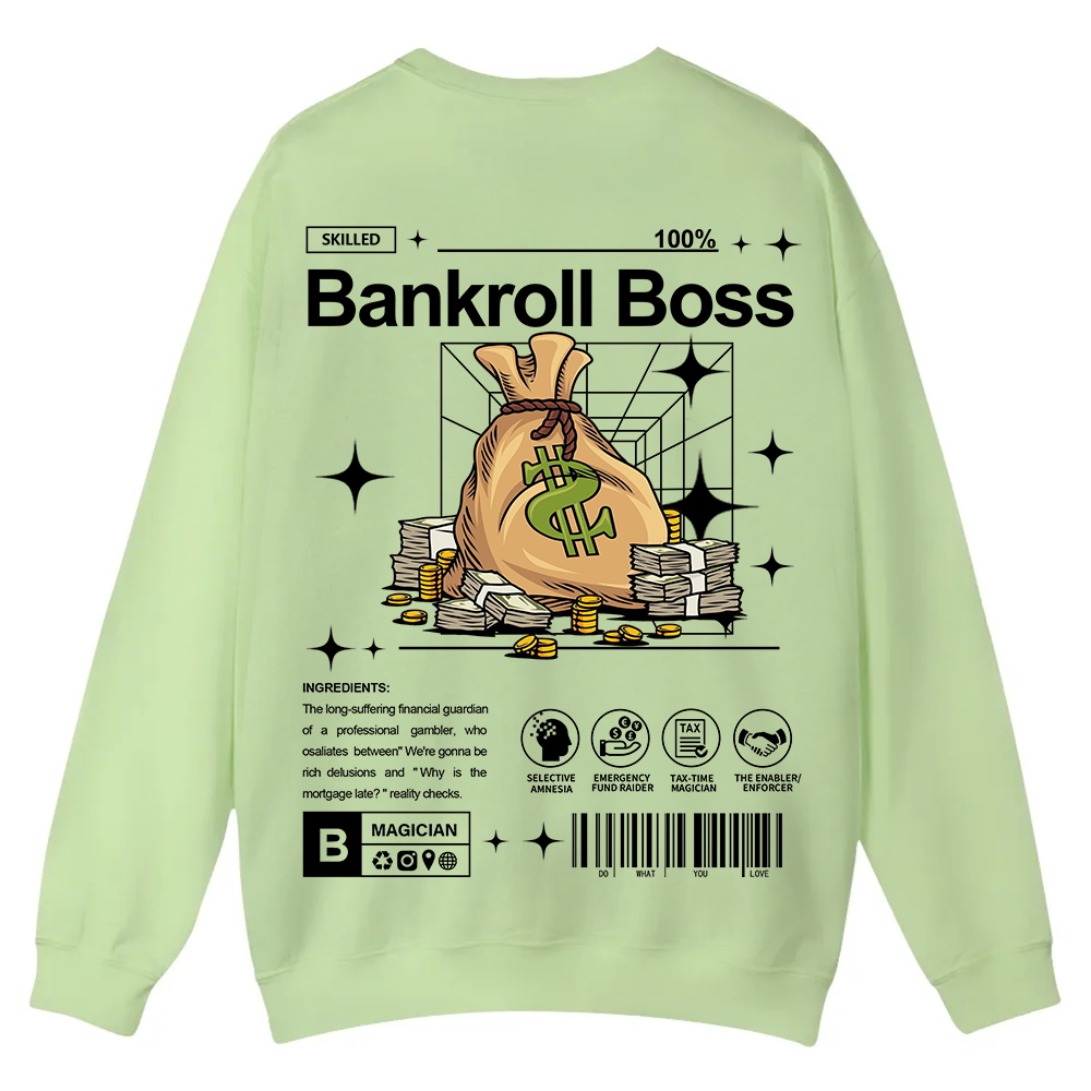 Bankroll Boss Casual Crewneck Sweatshirt wearishow