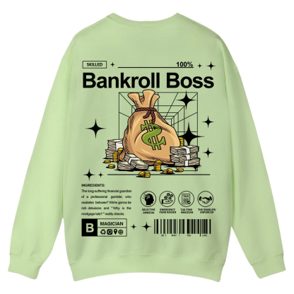 Bankroll Boss Casual Crewneck Sweatshirt wearishow