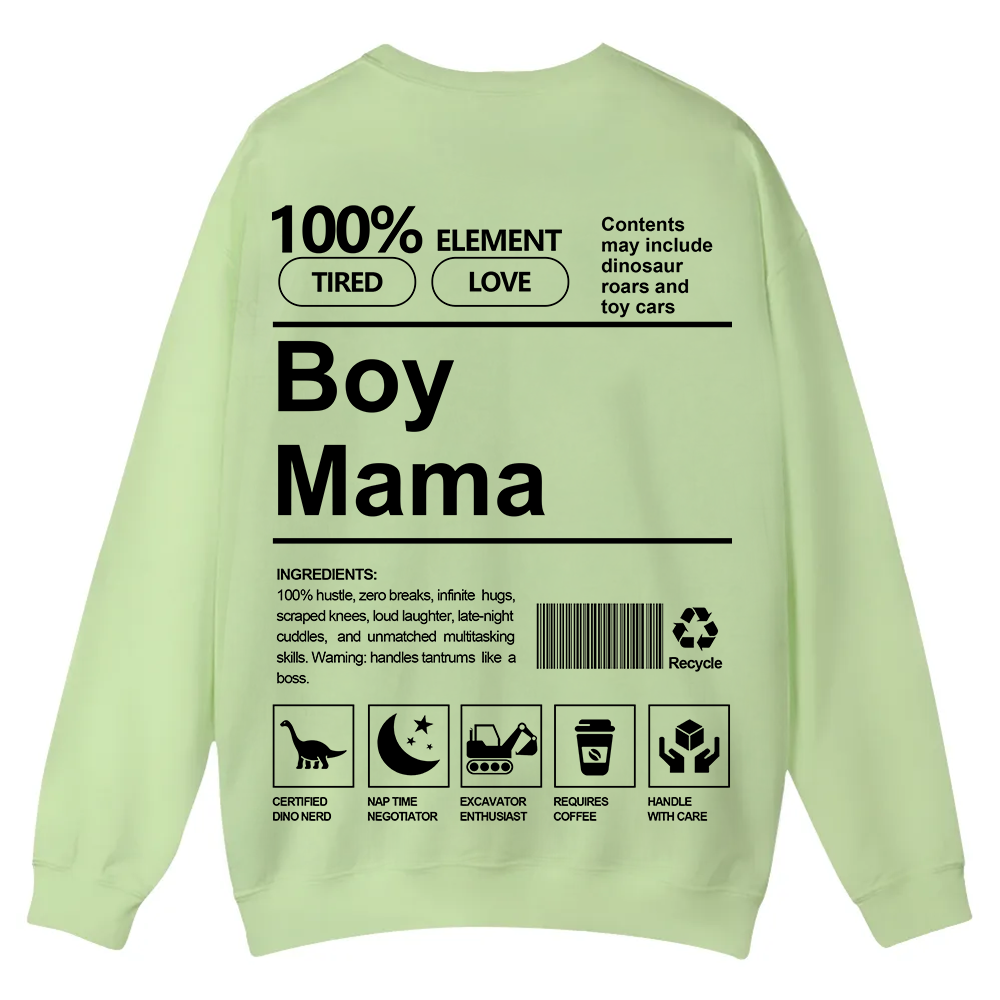 Boy Mama Casual Crewneck Sweatshirt wearishow