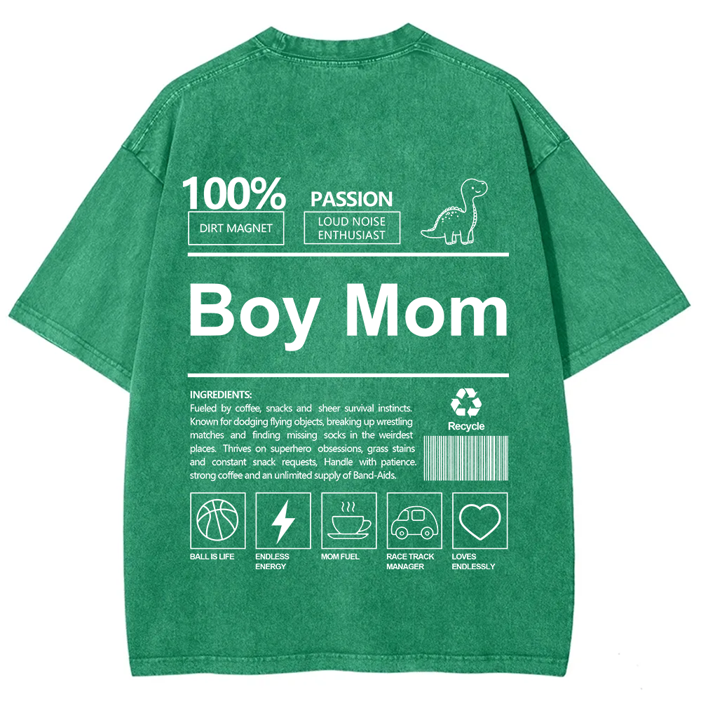 Boy Mom Unisex Fit Washed T-Shirt