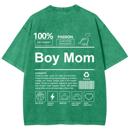 Boy Mom Unisex Fit Washed T-Shirt