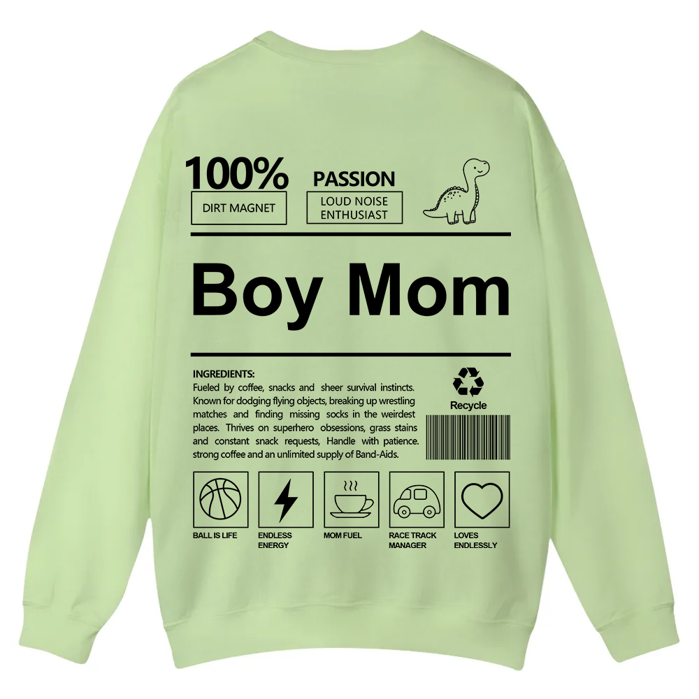 Boy Mom Casual Crewneck Sweatshirt wearishow