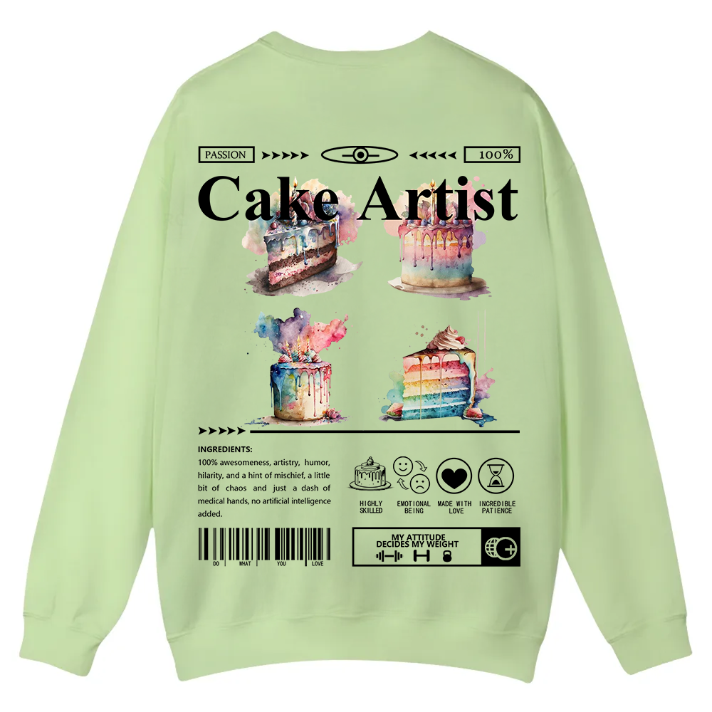 Cake Artist Casual Crewneck Sweatshirt wearishow