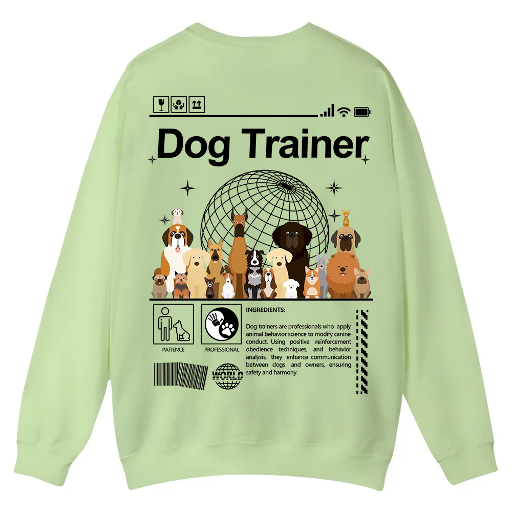 Dog Trainer Casual Crewneck Sweatshirt wearishow