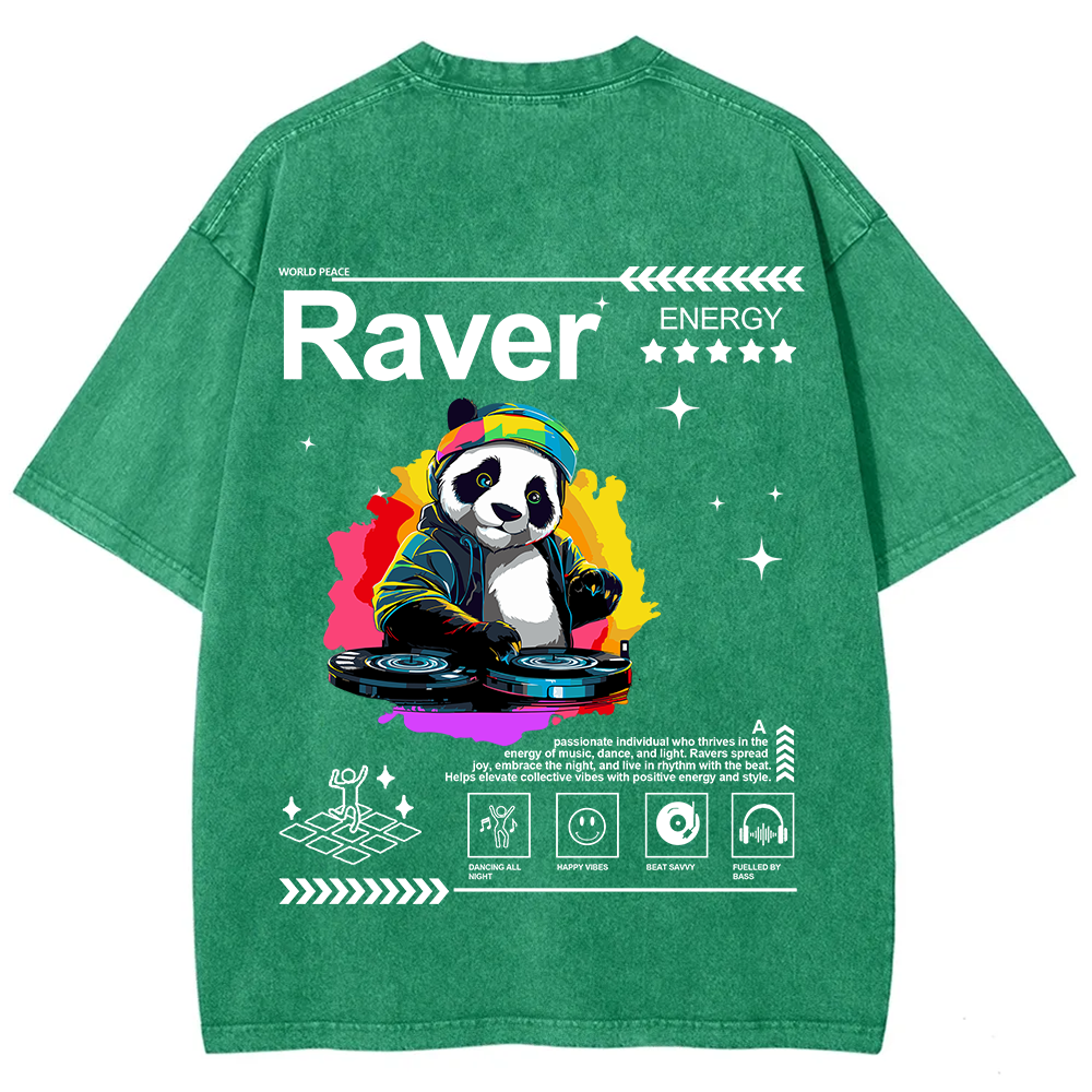 Raver Unisex Fit Washed T-Shirt