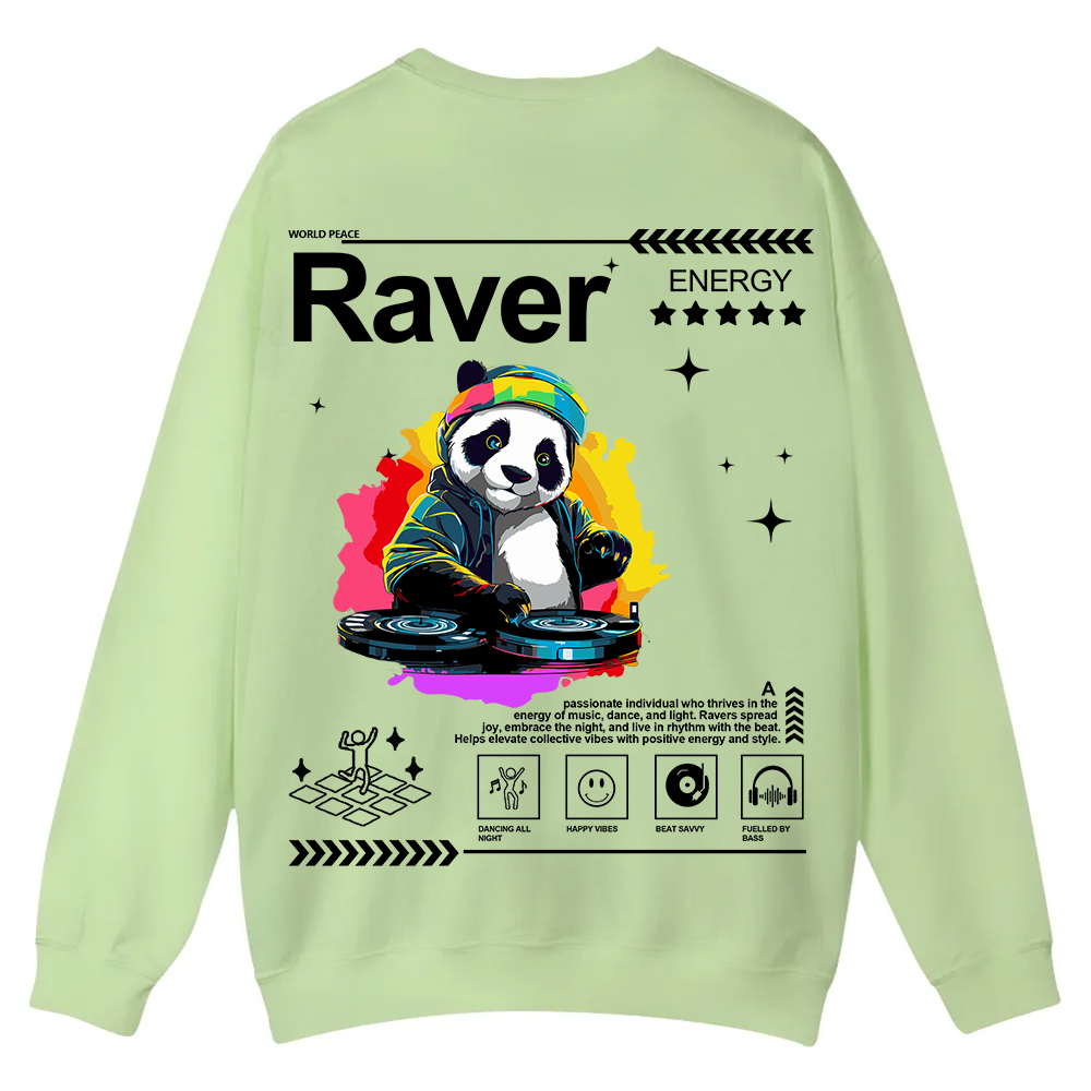 Raver Casual Crewneck Sweatshirt wearishow