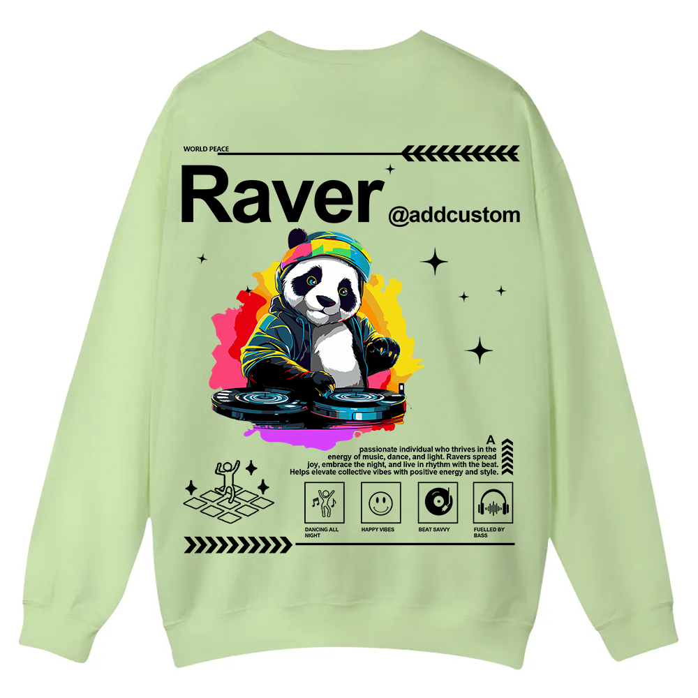 Addcustom Raver Casual Crewneck Sweatshirt wearishow