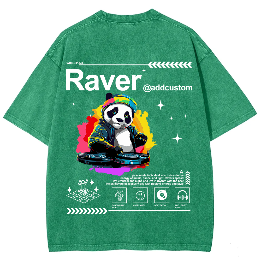 Addcustom Raver Unisex Fit Washed T-Shirt