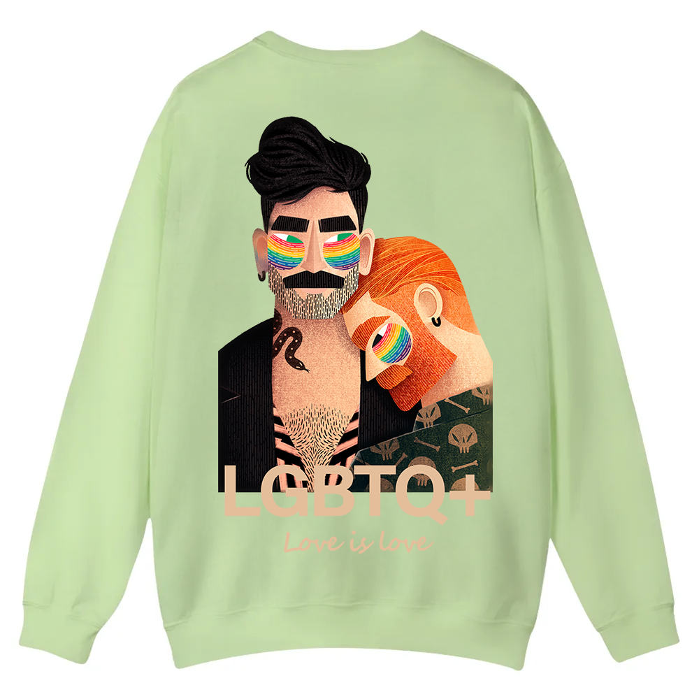 Lgbtq+ Love Is Love Casual Crewneck Sweatshirt wearishow