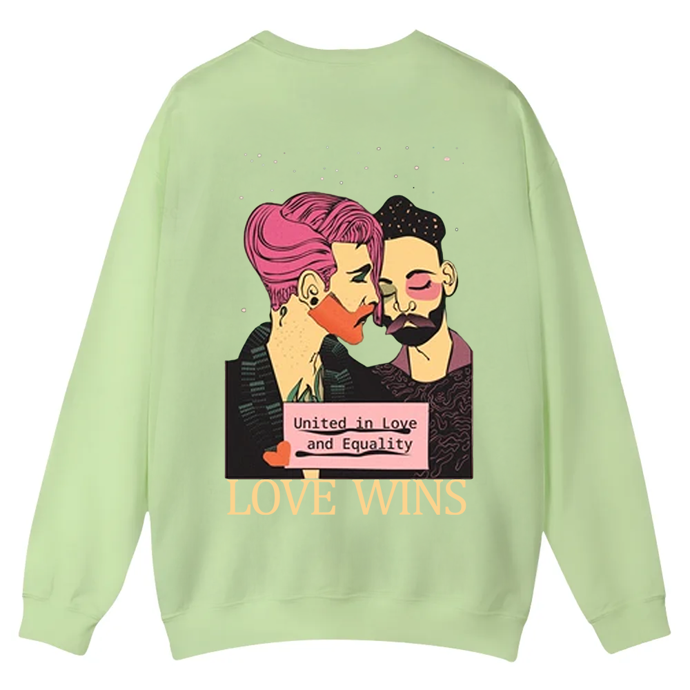 United in Love and Equality Love Wins Casual Crewneck Sweatshirt wearishow