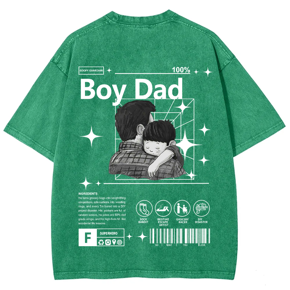 Boy Dad Unisex Fit Washed T-Shirt