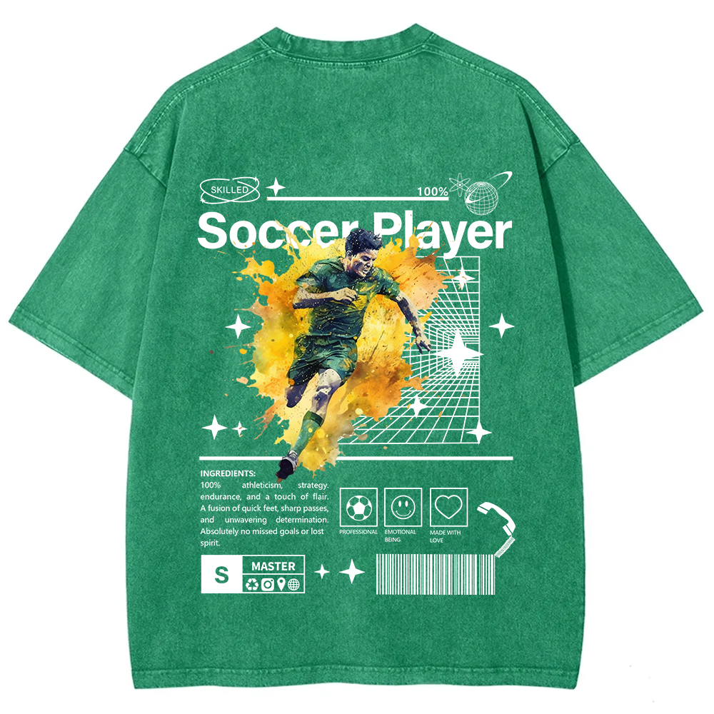 Soccer Player Unisex Fit Washed T-Shirt