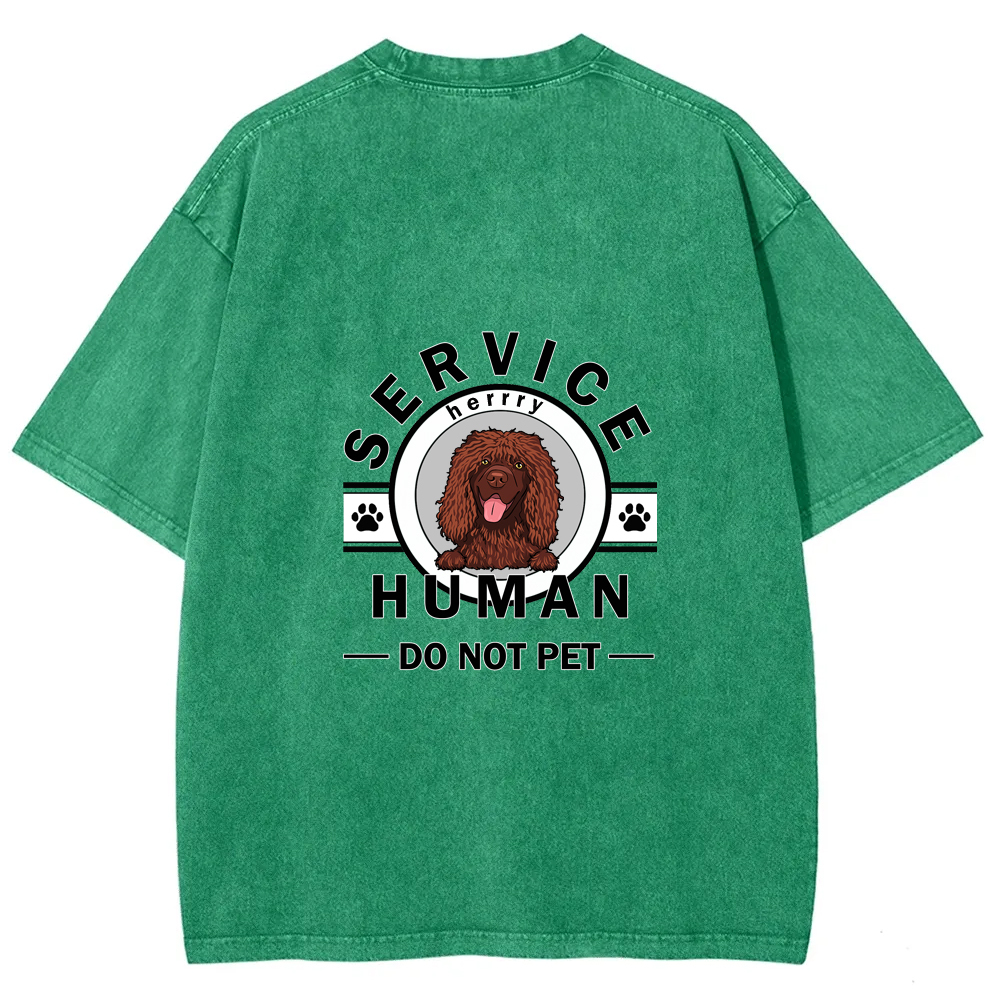 Wearishow Service Human, Do Not Pet - Personalized Custom WashedT-shirt