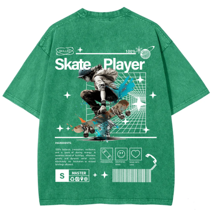 Skate Player  Unisex Fit Washed T-Shirt