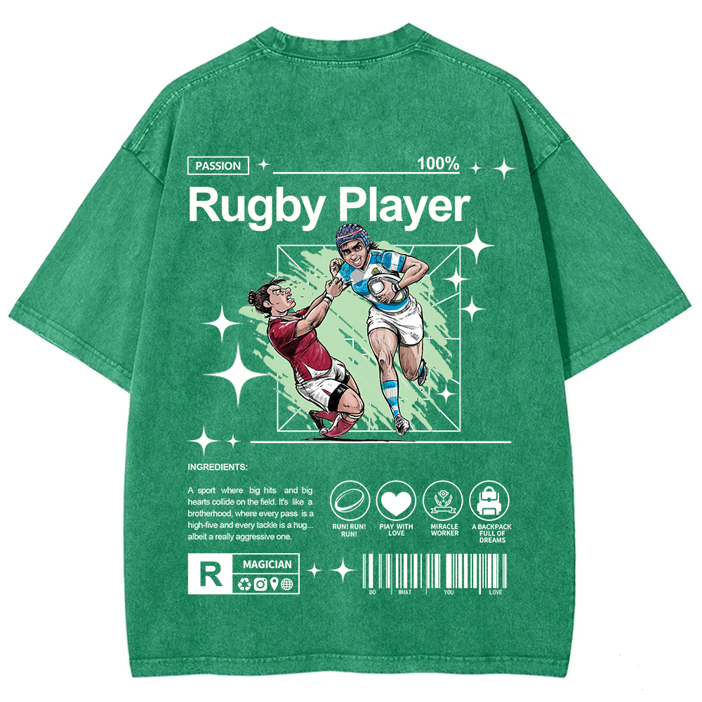 Rugby Player Unisex Fit Washed T-Shirt