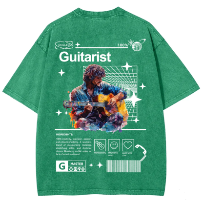 Guitarist Unisex Fit Washed T-Shirt