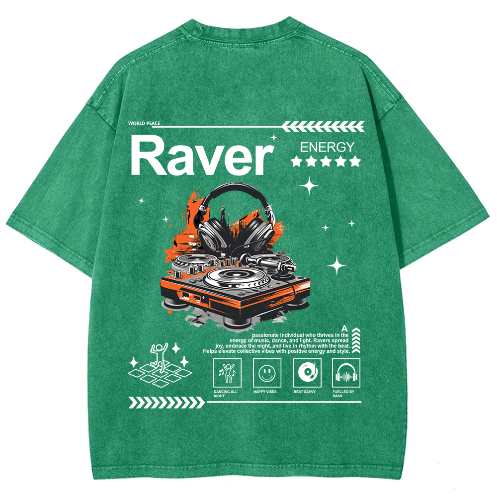 Raver Unisex Fit Washed T-Shirt