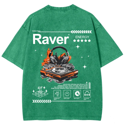 Raver Unisex Fit Washed T-Shirt