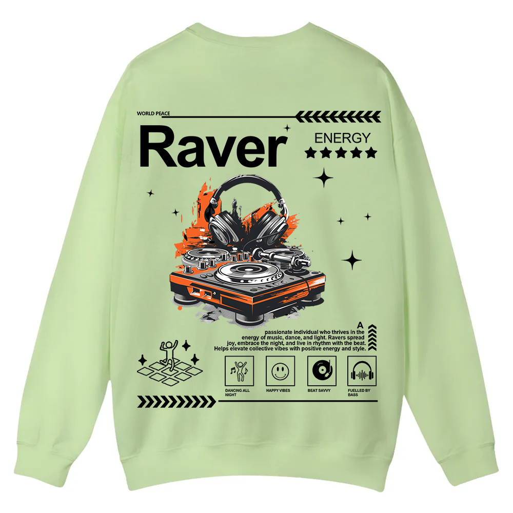 Raver Casual Crewneck Sweatshirt wearishow