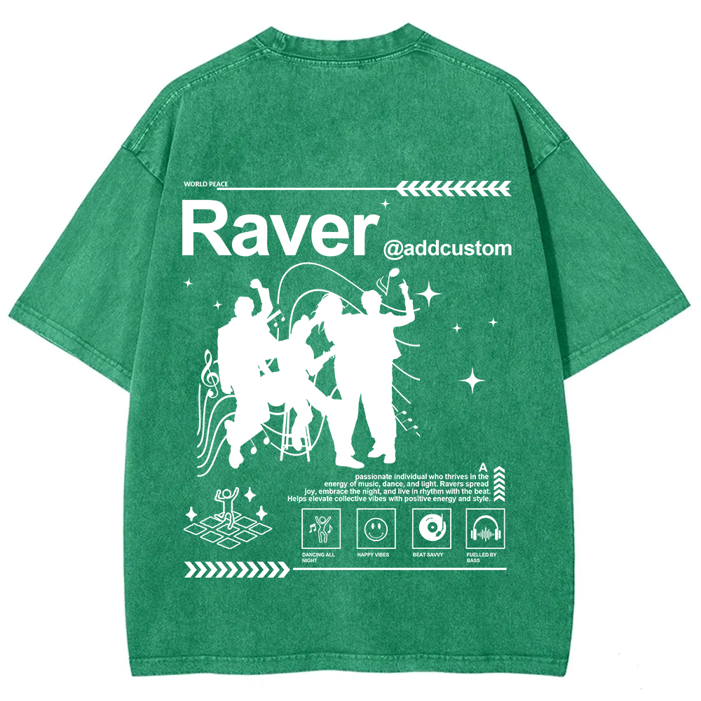 Addcustom Raver Unisex Fit Washed T-Shirt