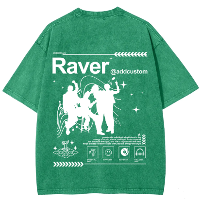 Addcustom Raver Unisex Fit Washed T-Shirt