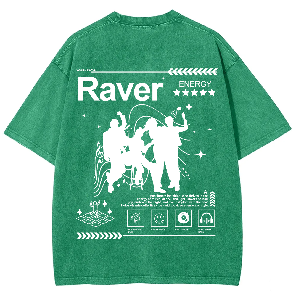 Raver Unisex Fit Washed T-Shirt