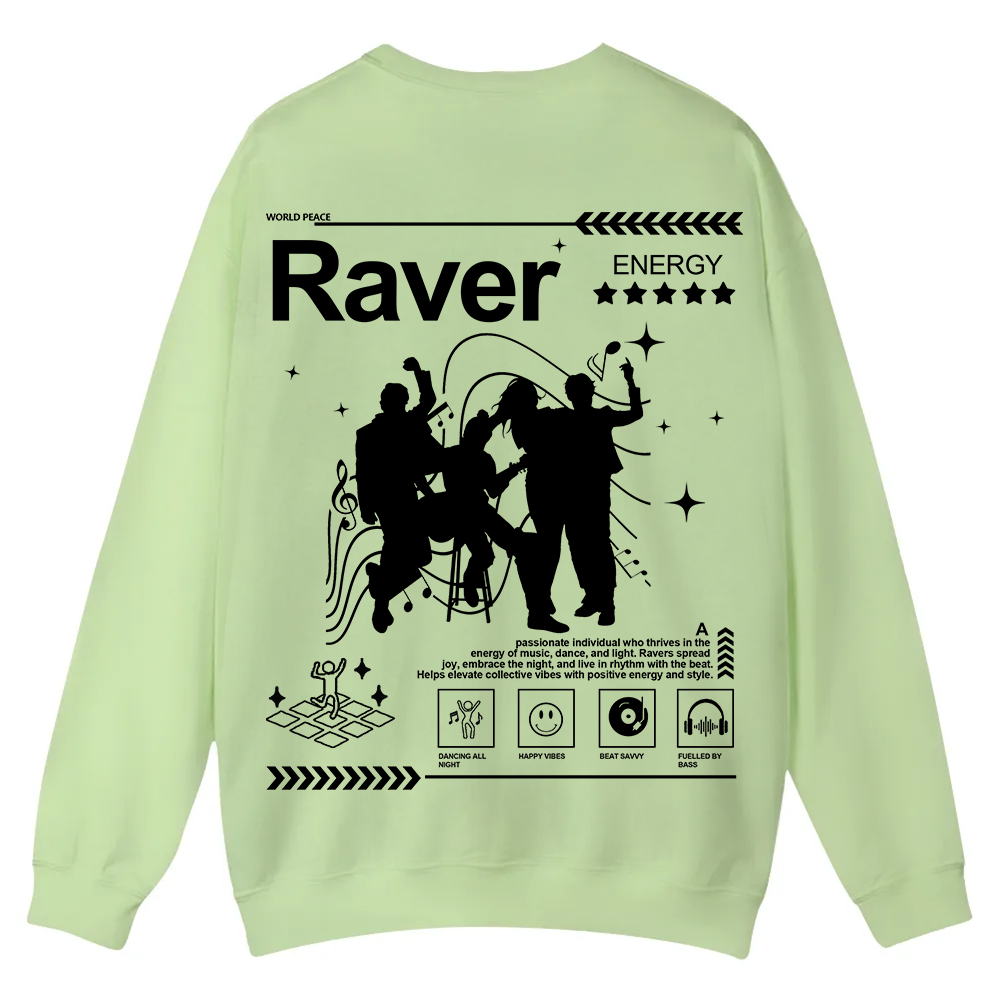 Raver Casual Crewneck Sweatshirt wearishow