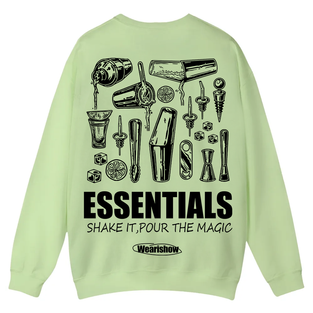Bartender Essentials Casual Crewneck Sweatshirt wearishow