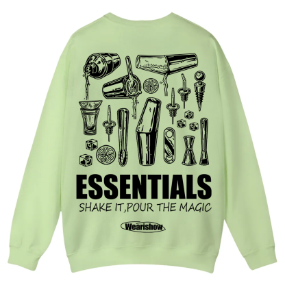 Bartender Essentials Casual Crewneck Sweatshirt wearishow