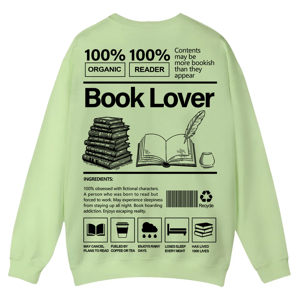 Book Lover Casual Crewneck Sweatshirt wearishow