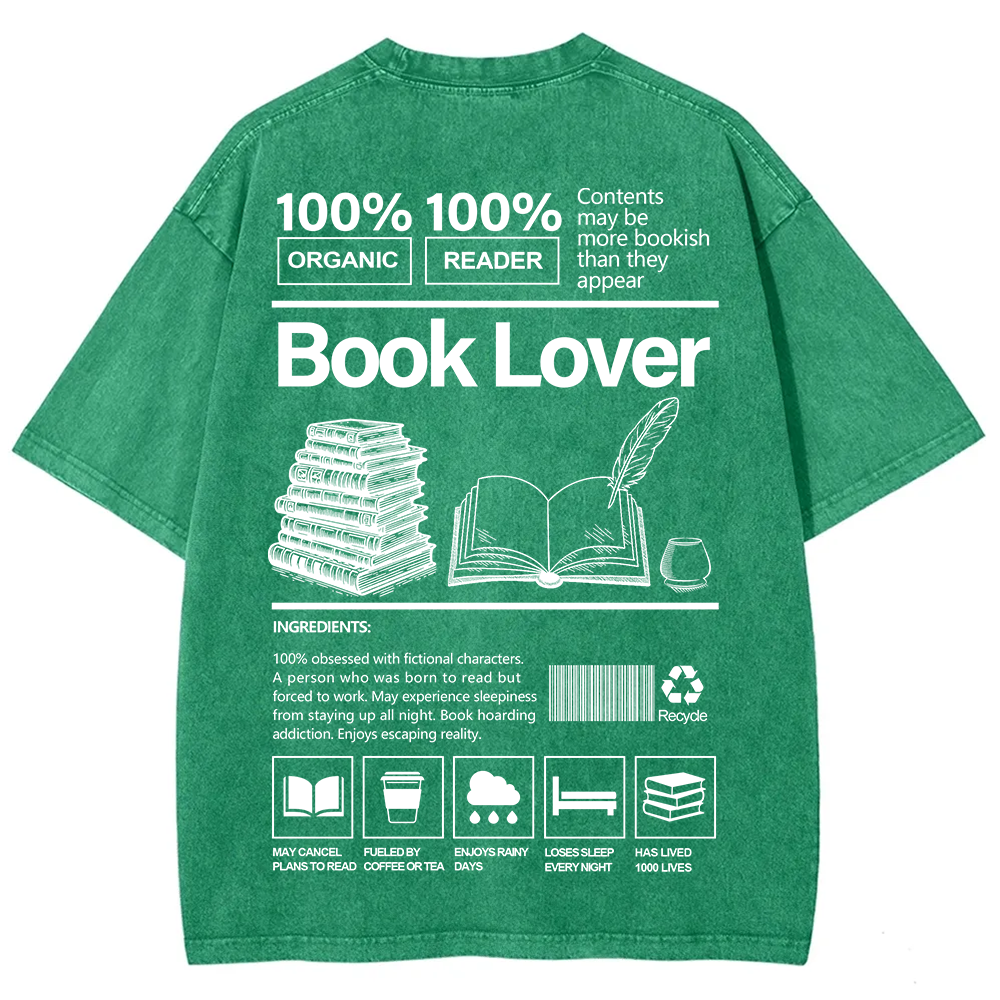 Book Lover Unisex Fit Washed T-Shirt