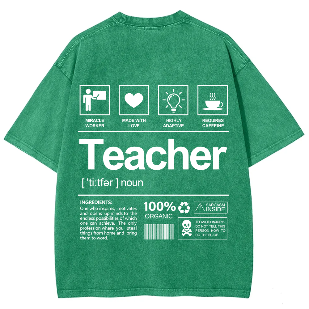 Teacher Unisex Fit Washed T-Shirt