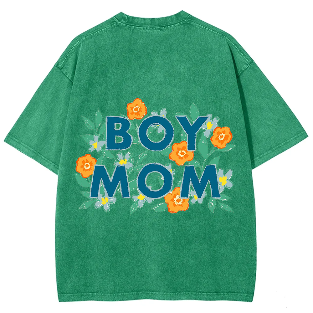 Boy Mom Unisex Fit Washed T-Shirt