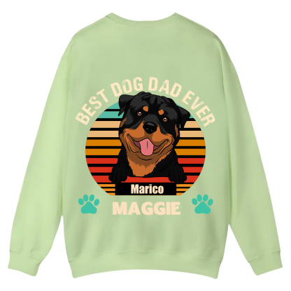 Best Dog Mom and Dad Ever - Personalized Custom Unisex Casual Crewneck Sweatshirt