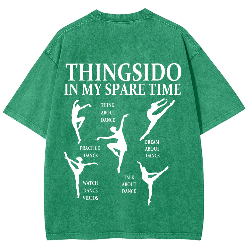 Thingsido In My Spare Time  Unisex Fit Washed T-Shirt