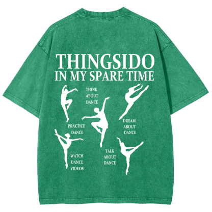 Thingsido In My Spare Time  Unisex Fit Washed T-Shirt
