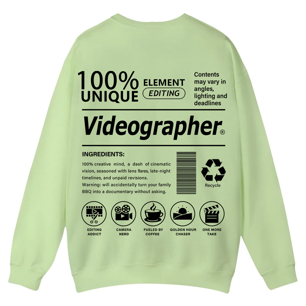 Videographer Casual Crewneck Sweatshirt wearishow wearishow