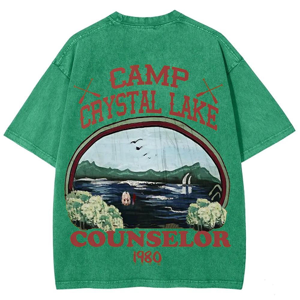 Unisex Camp Crystal Lake Print Crew Neck Casual T-Shirt