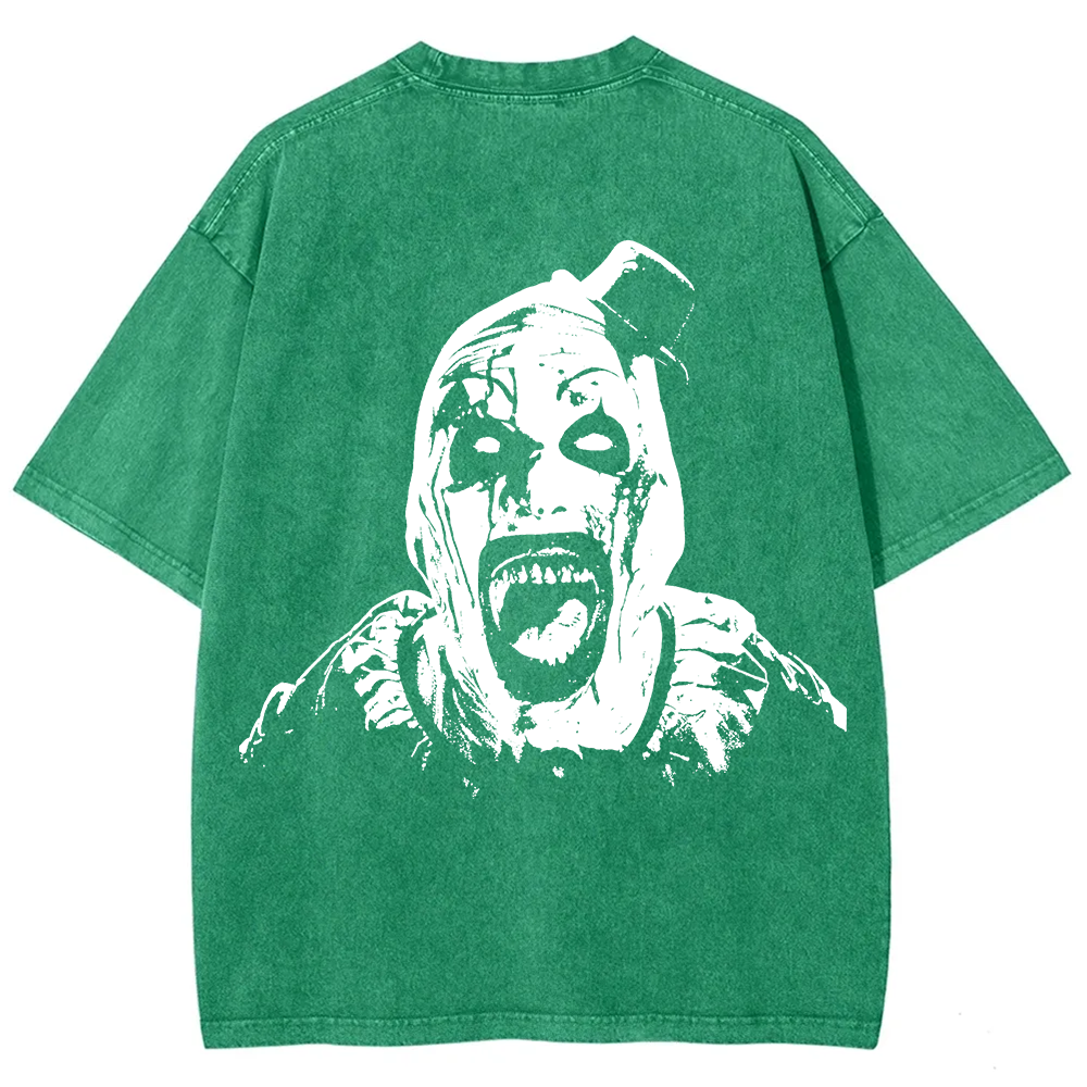  Unisex Vintage Washed Terrifier 3 Art The Santa Clown T-shirt