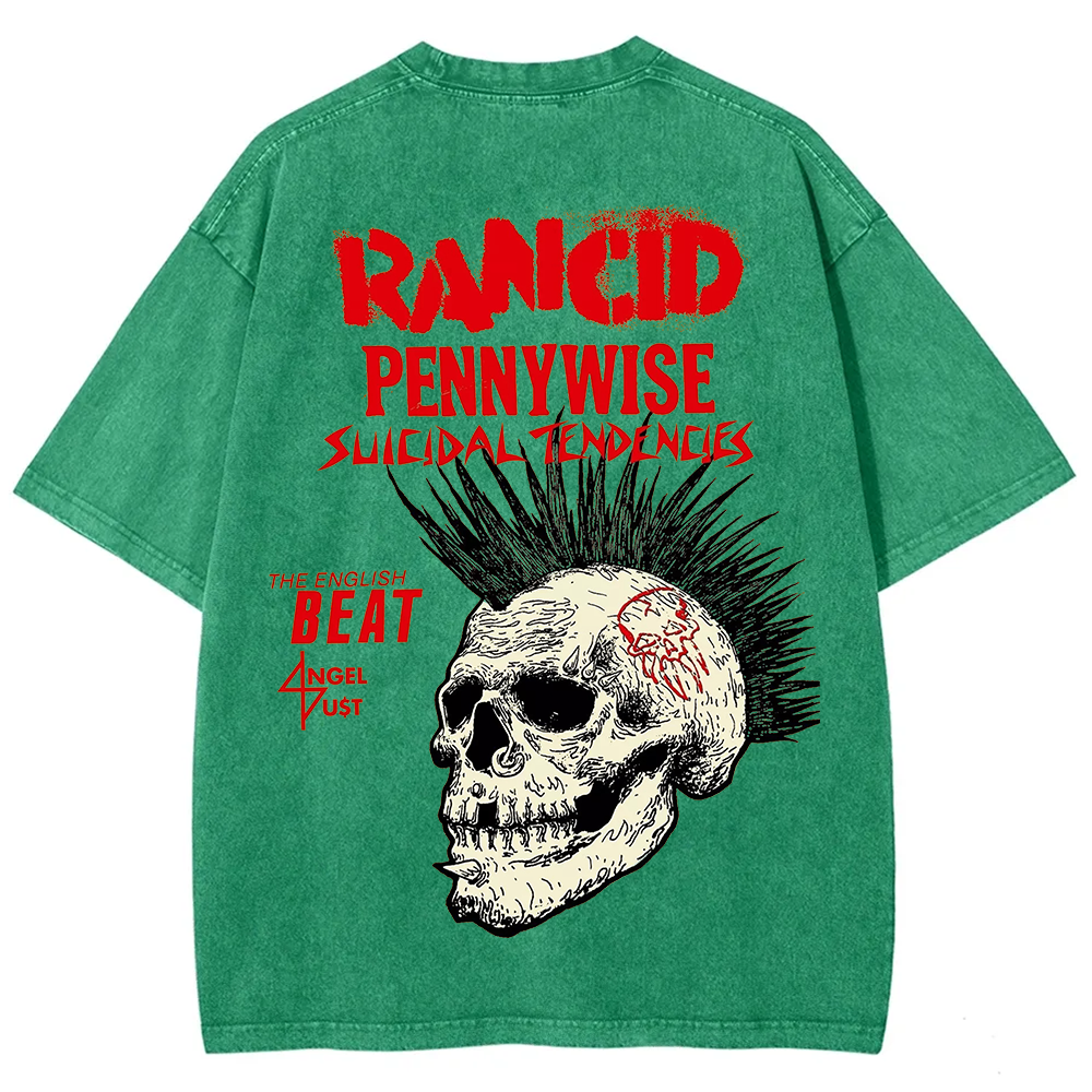 Rancid Skull Print Casua T-Shirt