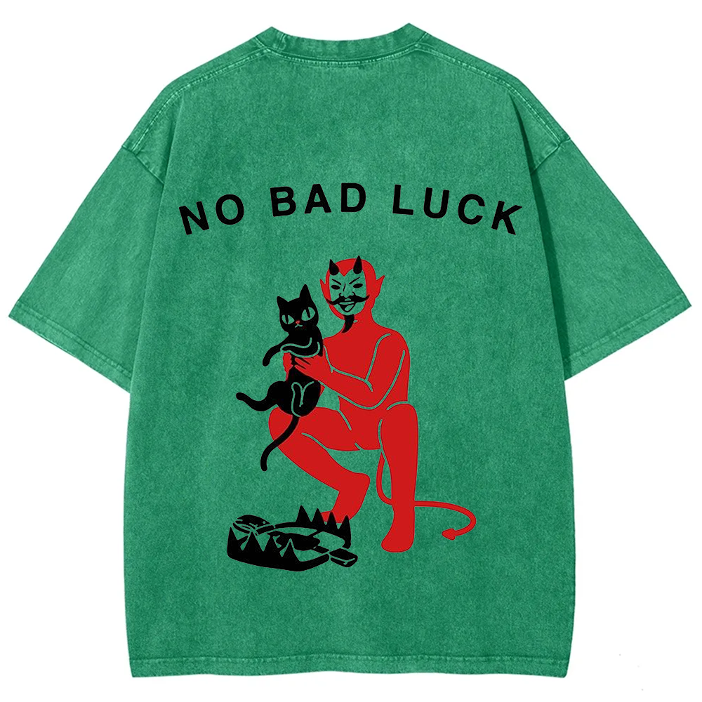 Unisex Cat No Bad Luck Print T-Shirt