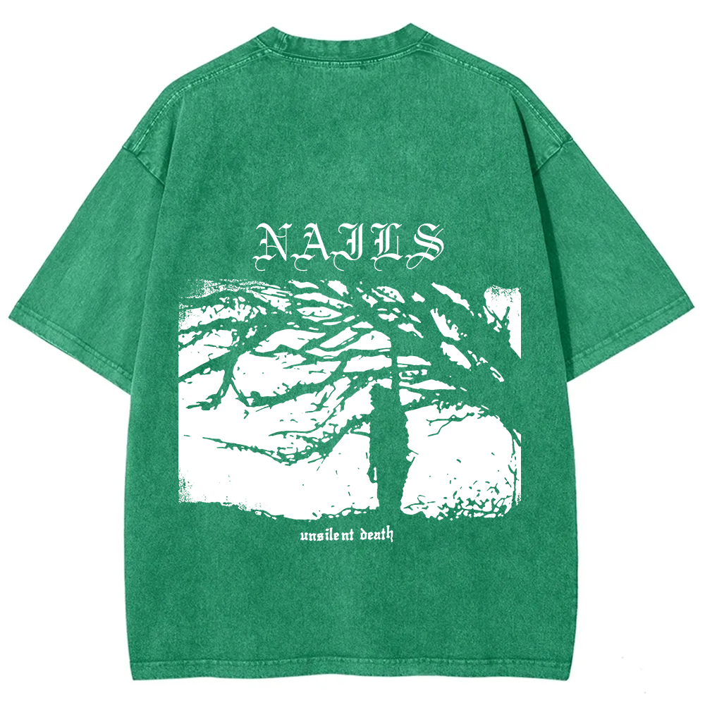 Nails Band Unsilent Death Vintage Washed T-Shirt