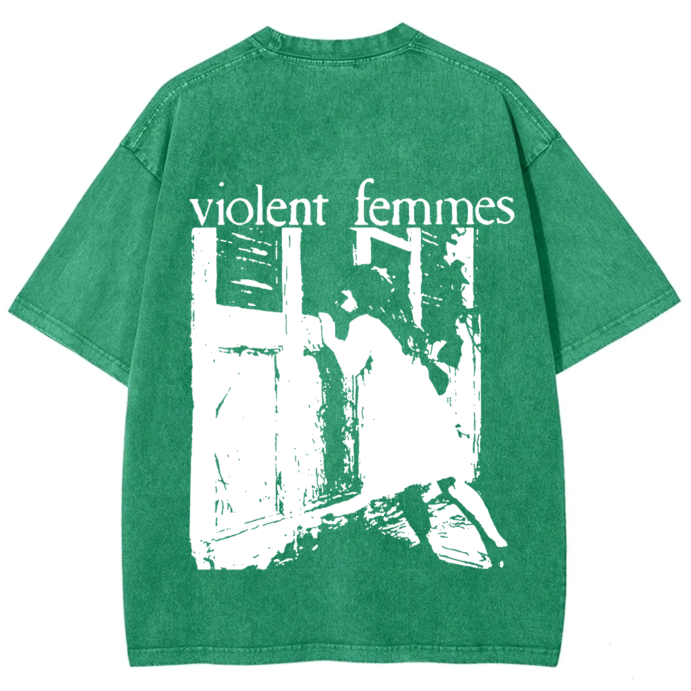 Unisex Casual Violent Femmes Punk Band Printed T-Shirt