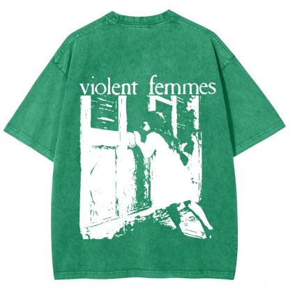 Unisex Casual Violent Femmes Punk Band Printed T-Shirt