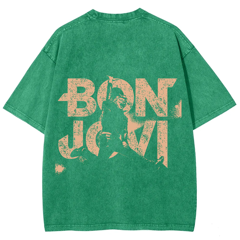 Unisex Vintage Washed Bon Jovi T-Shirt